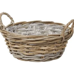 Merk Rieten Bloemenmand^ Woonaccessoires