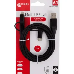 Sologic 3-In-1 Laad- En Datakabel^ Kabels & Splitters