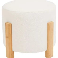 Studio Home Poef Met Bamboe Poten^ Woonaccessoires