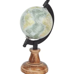 Merk Wereldbol Op Mangohouten Voet^ Woonaccessoires