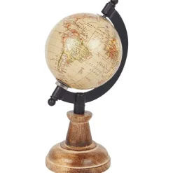 Merk Wereldbol Op Mangohouten Voet^ Woonaccessoires
